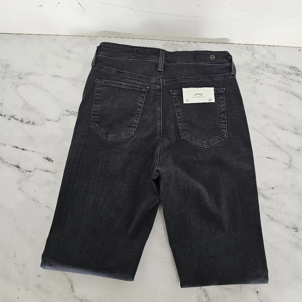 Ag Adriano Goldschmied The Mila Super High Rise Skinny‎ Ankle Black Jeans 28 NWT